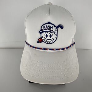 Branded Bills Nash White Golf Hat Snapback Rope Performance Cap